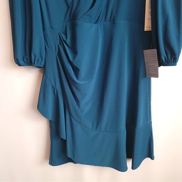 Eliza j Faux Wrap Ruffle Drapey Mini Dress NWT - Picture 7 of 16